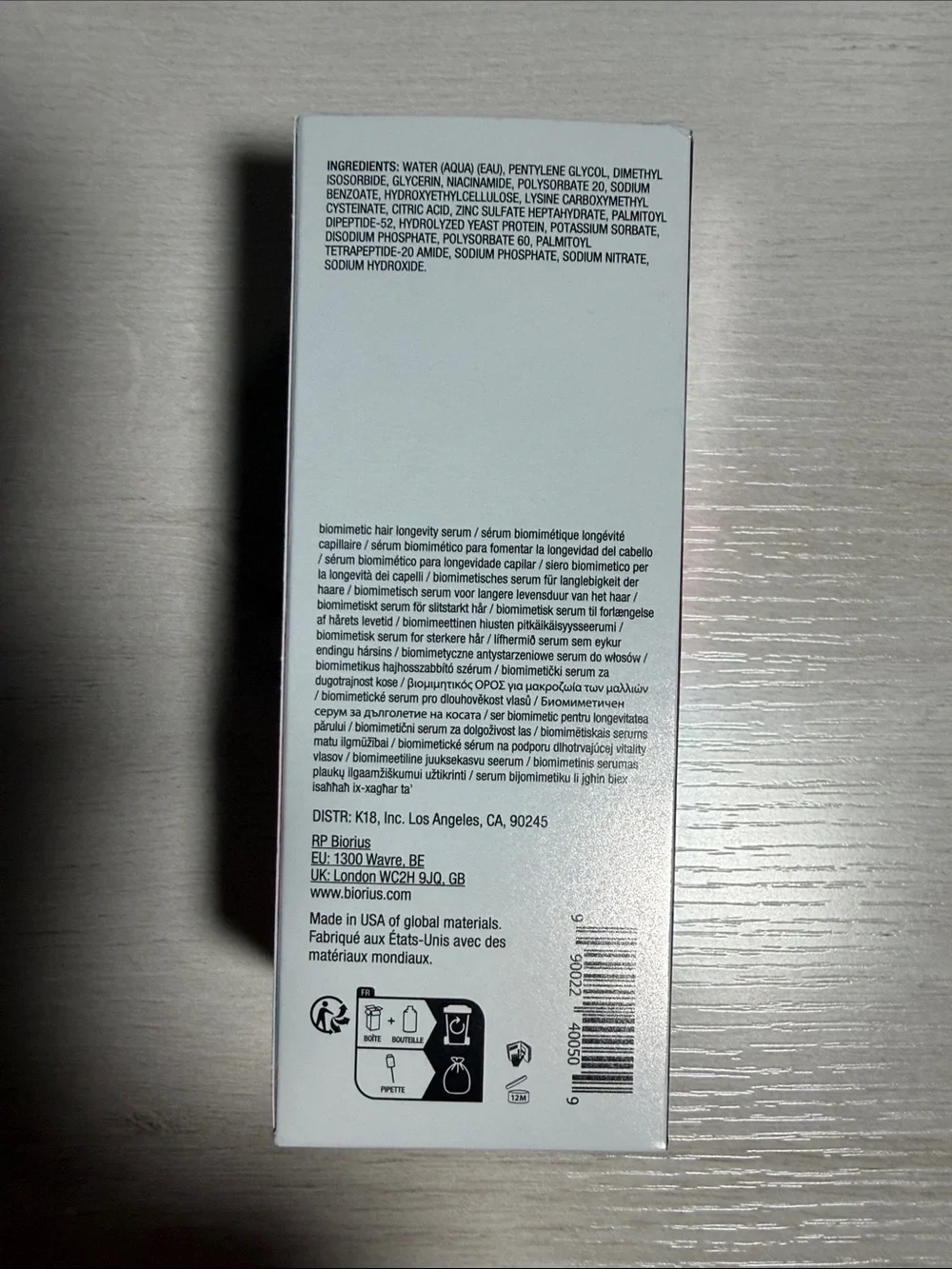 K18 FutureIQ Biomimetic Hair Longevity Serum 90ml/3.04flozliq.